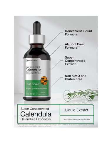 Tintura de Caléndula Horbaach 59 ml | Extracto Líquido Sin Alcohol