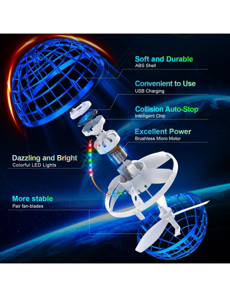 Bola Orbital Voladora SAMFIWI Azul 2024 con Luces RGB Bola Orbital Voladora SAMFIWI Azul 2024 con Luces RGB