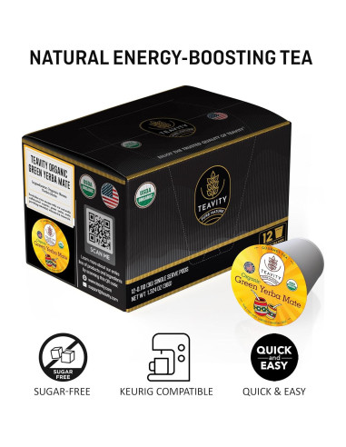 Cápsulas de Té Verde de Yerba Mate Orgánica Teavity - 12 Unidades