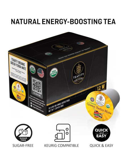Cápsulas de Té Verde de Yerba Mate Orgánica Teavity - 12 Unidades Cápsulas de Té Verde de Yerba Mate Orgánica Teavity - 12 Unidades