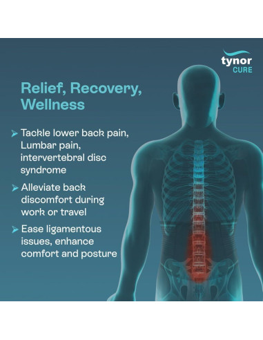 Cinturón Lumbar TYNOR Mediano 85-100 cm Transpirable