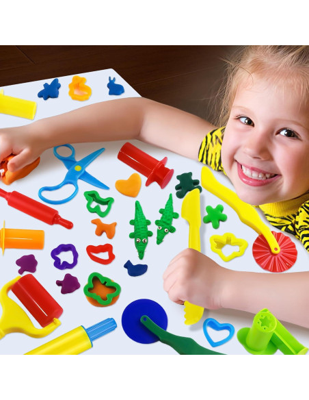 Juego de Herramientas de Plastilina LanMa 24 Piezas para Niños Juego de Herramientas de Plastilina LanMa 24 Piezas para Niños