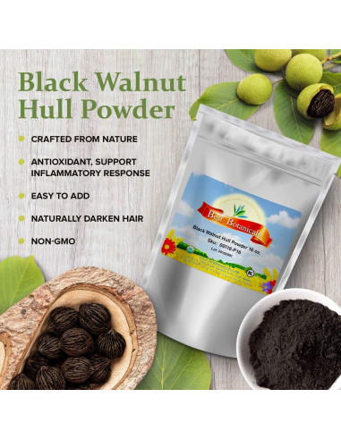 Polvo de Cáscara de Nuez Negra 450g Mejor Botánicos
