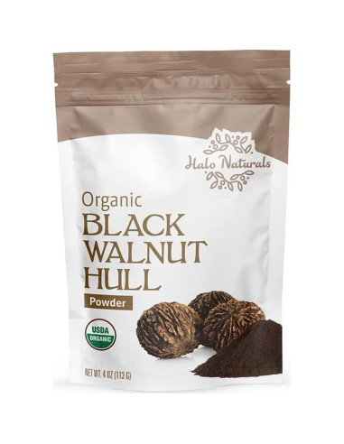 Polvo de Cáscara de Nuez Negra Orgánica Halo Naturals 113g