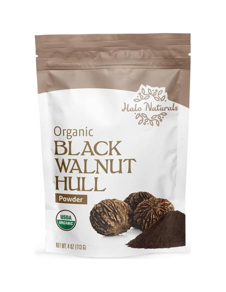 Polvo de Cáscara de Nuez Negra Orgánica Halo Naturals 113g Polvo de Cáscara de Nuez Negra Orgánica Halo Naturals 113g