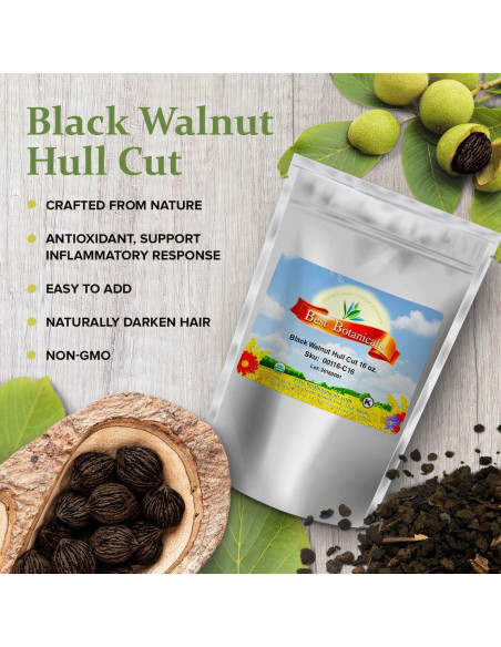 Cáscara de Nuez Negra Cortada 450g Mejores Botánicos Cáscara de Nuez Negra Cortada 450g Mejores Botánicos