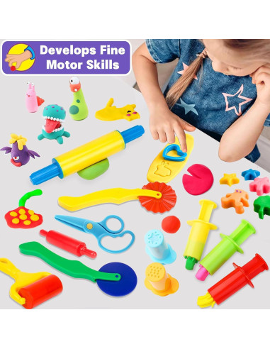 Juego de Herramientas de Plastilina LanMa 24 Piezas para Niños