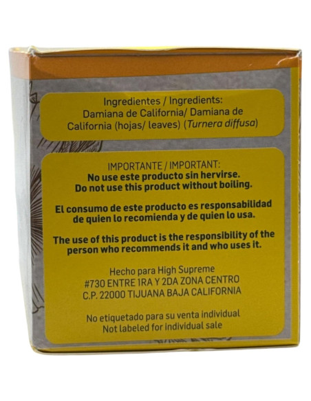 Té de Damiana 100% Natural - 25 Bolsitas Sin Cafeína - Hecho en México Té de Damiana 100% Natural - 25 Bolsitas Sin Cafeína - Hecho en México