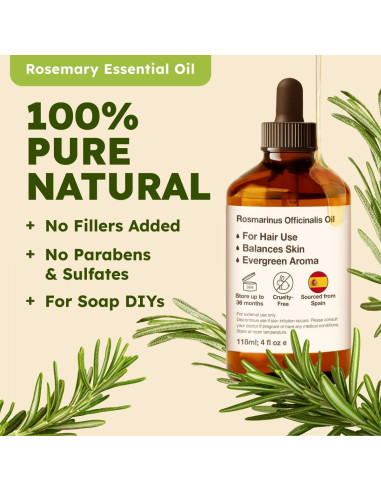 Aceite Esencial de Romero KUKKA 118 ml - Cabello y Piel