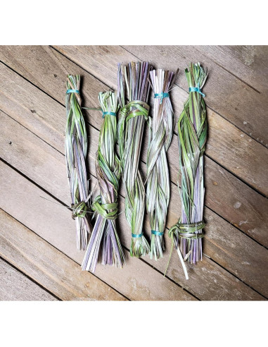 Trenza de Hierba Dulce Hecha a Mano 10-12 cm para Ritual