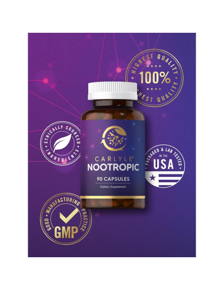 Suplemento Nootrópico Carlyle 90 Cápsulas B12 Guaraná Sin Gluten Suplemento Nootrópico Carlyle 90 Cápsulas B12 Guaraná Sin Gluten