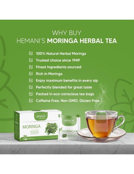 Té de Hoja de Moringa Hemani - 20 Bolsitas 100% Natural Té de Hoja de Moringa Hemani - 20 Bolsitas 100% Natural
