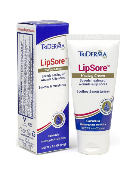 Crema Sanadora LipSore TriDerma 14.17 g - Caléndula y Aloe Vera Crema Sanadora LipSore TriDerma 14.17 g - Caléndula y Aloe Vera