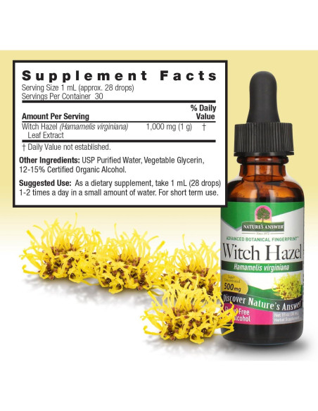Extracto Líquido de Hamamelis Nature's Answer 30 ml 500 mg Extracto Líquido de Hamamelis Nature's Answer 30 ml 500 mg