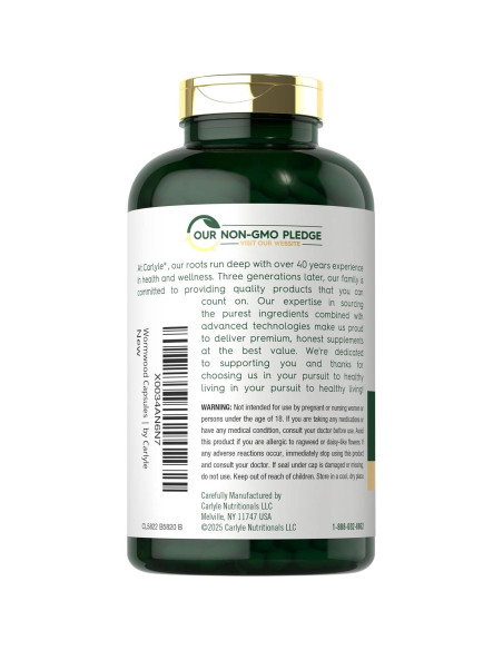 Cápsulas de Ajenjo Dulce Carlyle 430mg - Suplemento Herbal 200 Unidades Cápsulas de Ajenjo Dulce Carlyle 430mg - Suplemento Herbal 200 Unidades