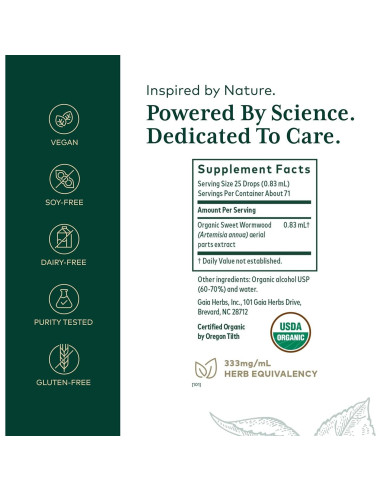 Gaia Herbs Pro Sweet Wormwood 60 ml - Salud Digestiva Vegano