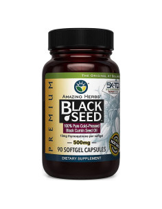 Cápsulas de Aceite de Semilla Negra Amazing Herbs 90 Unidades 500mg