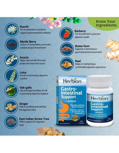 Herbion Naturals Apoyo Gastrointestinal 60 Vegicaps - Paquete de 2