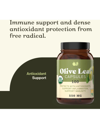 Cápsulas de Hoja de Olivo Orgánica Complete Natural 550mg 100u