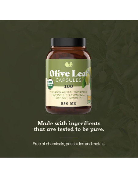 Cápsulas de Hoja de Olivo Orgánica Complete Natural 550mg 100u Cápsulas de Hoja de Olivo Orgánica Complete Natural 550mg 100u