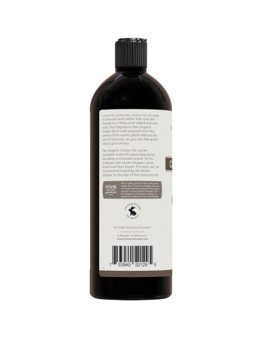 Aceite de Ricino Orgánico Viva Naturals 473 ml para Pestañas y Cejas