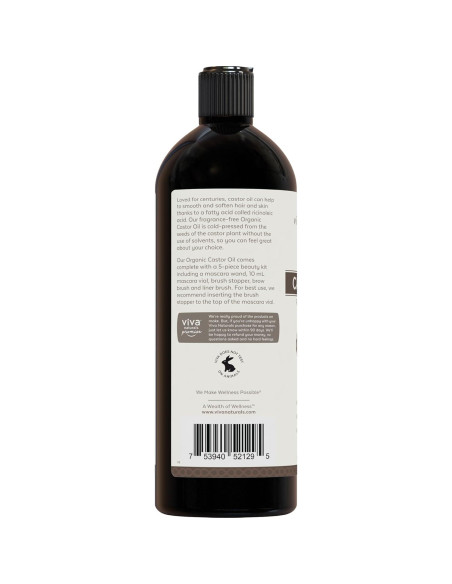 Aceite de Ricino Orgánico Viva Naturals 473 ml para Pestañas y Cejas Aceite de Ricino Orgánico Viva Naturals 473 ml para Pestañas y Cejas