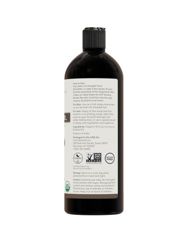 Aceite de Ricino Orgánico Viva Naturals 473 ml para Pestañas y Cejas