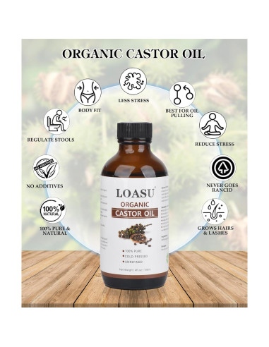 Kit de Aceite de Ricino Orgánico Prensado en Frío 118ml