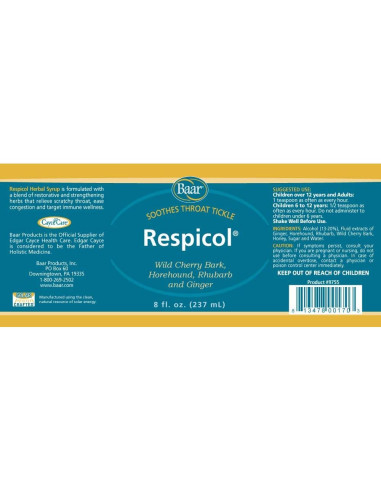 Jarabe Herbal Respicol Baar 226g - Alivio Tos y Garganta