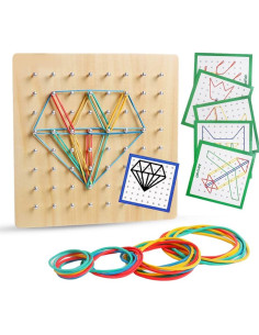 Tablero Geométrico de Madera Skrtuan 17,78 cm Juguete Educativo 2