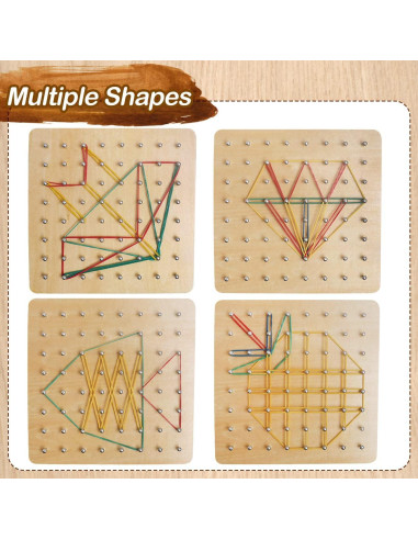 Tablero Geométrico de Madera Skrtuan 17,78 cm Juguete Educativo