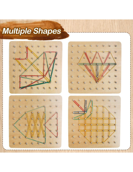 Tablero Geométrico de Madera Skrtuan 17,78 cm Juguete Educativo Tablero Geométrico de Madera Skrtuan 17,78 cm Juguete Educativo