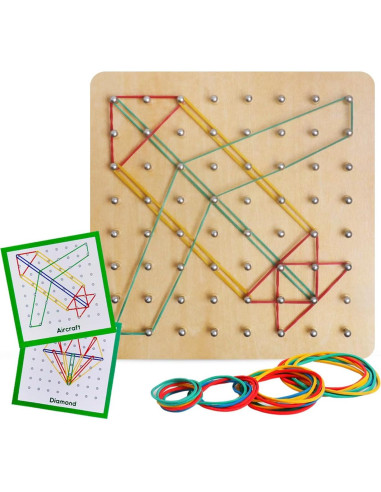 Tablero Geométrico de Madera Skrtuan 17,78 cm Juguete Educativo