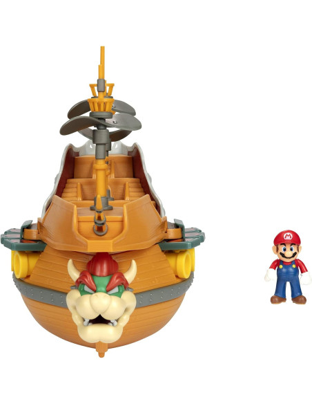 Barco Aéreo Deluxe Bowser Jakks con Figura de Mario 6.35 cm Barco Aéreo Deluxe Bowser Jakks con Figura de Mario 6.35 cm