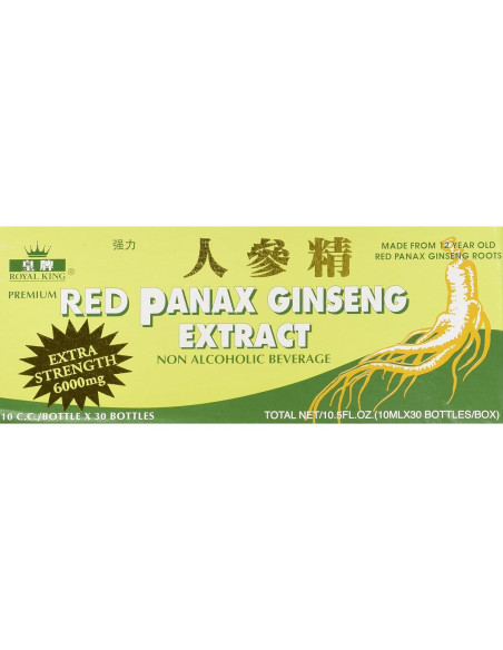Extracto de Ginseng Panax Rojo Royal King 6000mg 30 botellas Extracto de Ginseng Panax Rojo Royal King 6000mg 30 botellas