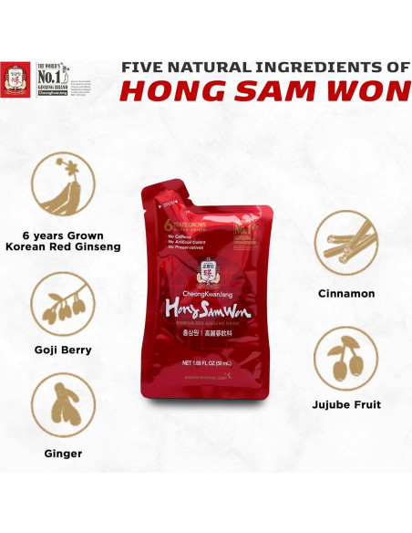 Bebida Energizante de Ginseng Rojo CheongKwanJang 60 Bolsitas Bebida Energizante de Ginseng Rojo CheongKwanJang 60 Bolsitas