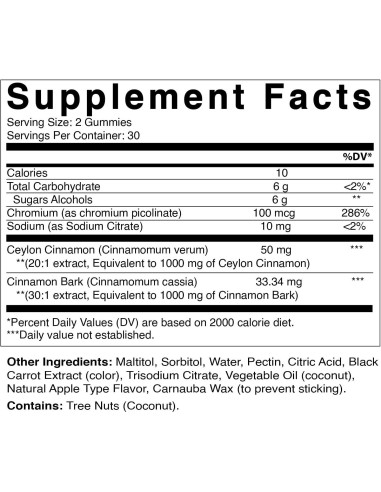 Gomitas Veganas de Cromo Vitamatic con Canela 60 Unidades