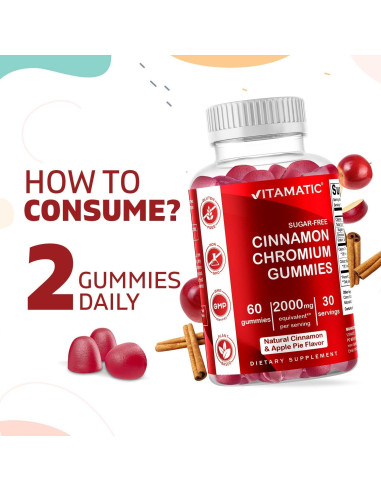 Gomitas Veganas de Cromo Vitamatic con Canela 60 Unidades