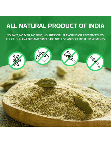 Cardamomo Verde Orgánico Jiva - Vainas Enteras 99.22g
