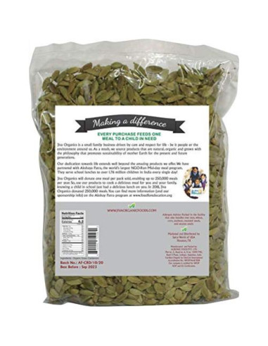 Cardamomo Verde Orgánico Jiva - Vainas Enteras 99.22g