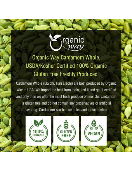 Vainas de Cardamomo Verde Orgánico Enteras 113g - Organic Way Vainas de Cardamomo Verde Orgánico Enteras 113g - Organic Way