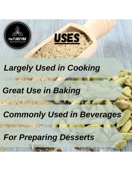 Cardamomo Verde Molido Naturevibe Botanicals 99g Sin OGM Cardamomo Verde Molido Naturevibe Botanicals 99g Sin OGM