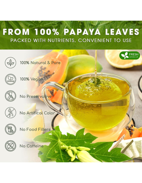 Té de Hojas de Papaya FreshDrinkUS 75 Bolsitas 100% Natural Té de Hojas de Papaya FreshDrinkUS 75 Bolsitas 100% Natural