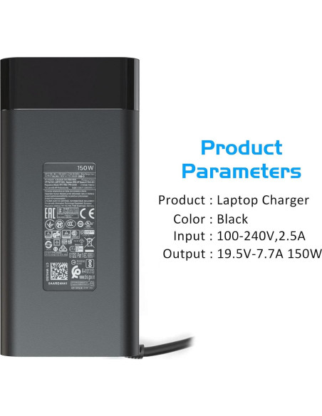 Cargador CA 150W MOLIDZ para HP ZBook OMEN Pavilion 15 17 Cargador CA 150W MOLIDZ para HP ZBook OMEN Pavilion 15 17