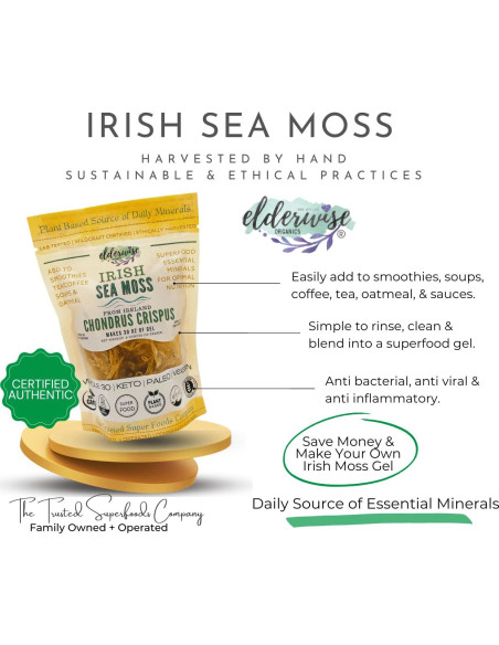 Musgo Marino Crudo Irlandés 100g - Elderwise Organics Musgo Marino Crudo Irlandés 100g - Elderwise Organics