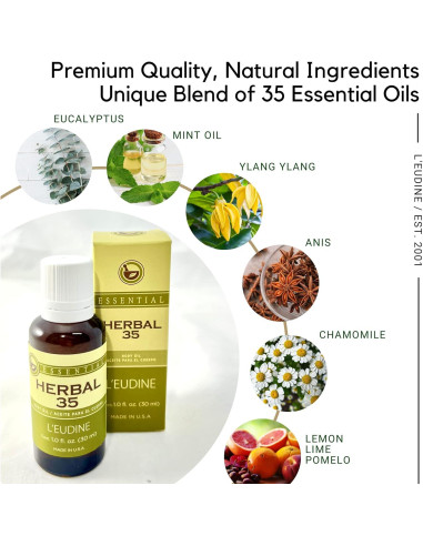 Aceite Esencial Herbal 35 L'EUDINE - Eucalipto y Menta 3x29.57ml