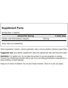 Suplemento Herbal de Perejil Swanson 650 mg 90 Cápsulas 2