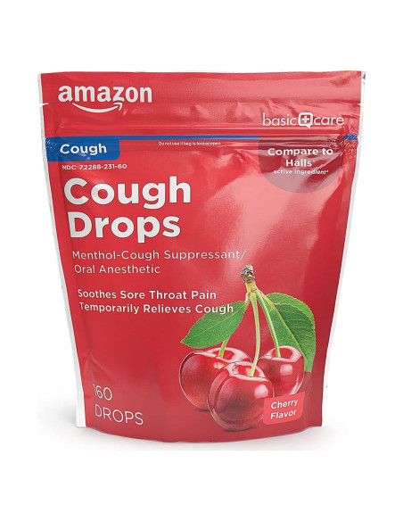 Caramelos para la Tos de Cereza Amazon Basic Care 160 unidades Caramelos para la Tos de Cereza Amazon Basic Care 160 unidades