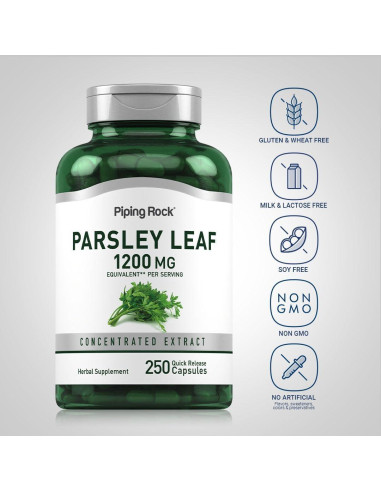 Cápsulas de Perejil Piping Rock 1200mg 250 Píldoras Sin OGM
