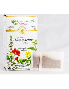 Té de raíz de sarsaparilla orgánico Celebration Herbals 24 bolsas 2